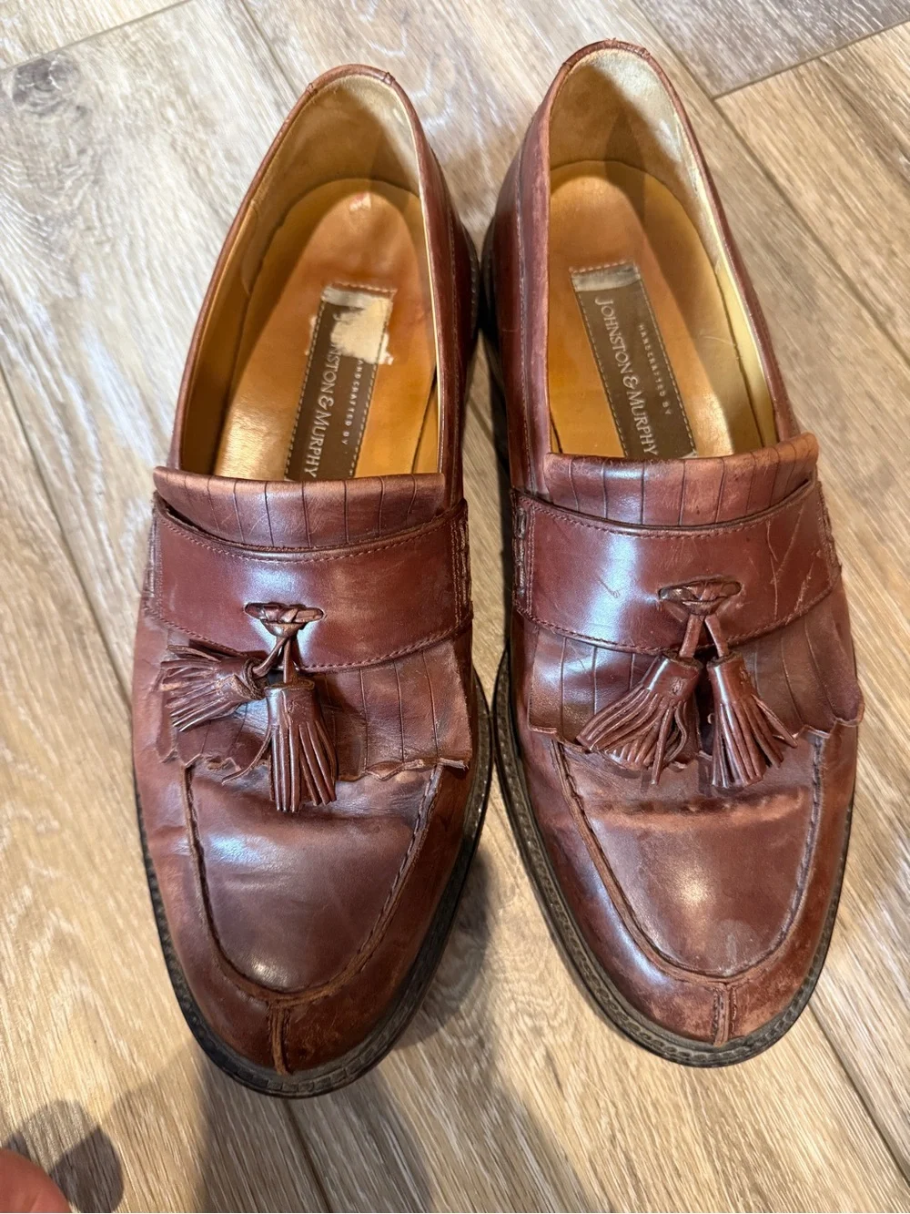 Johnston & Murphy Brown Leather Tassel Kiltie Loafers